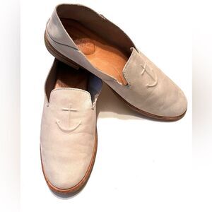 Sperry Cream Seaport Loafers Slip-Ons Suede Nautical Women Shoes Size 8